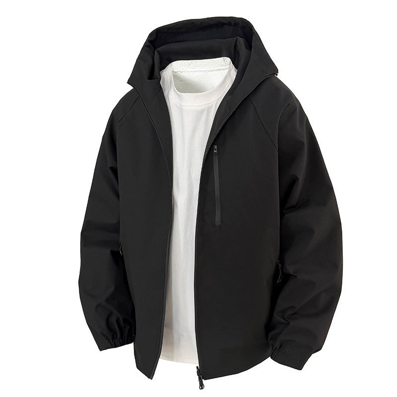 Herren Leichte Übergangsjacke mit verstellbarem Kapuzenverschluss Drune