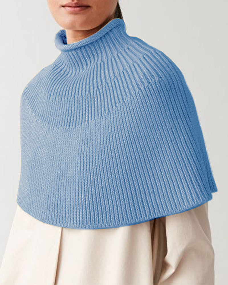 Damen Strickcape mit hochgeschlossenem Kragen Drune