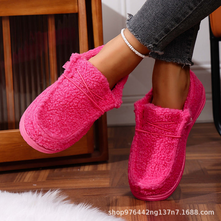 Damen Gefütterte Teddy-Fleece‑Hausschuhe mit gepolstertem Komfortfußbett und rutschfester Gummisohle Drune