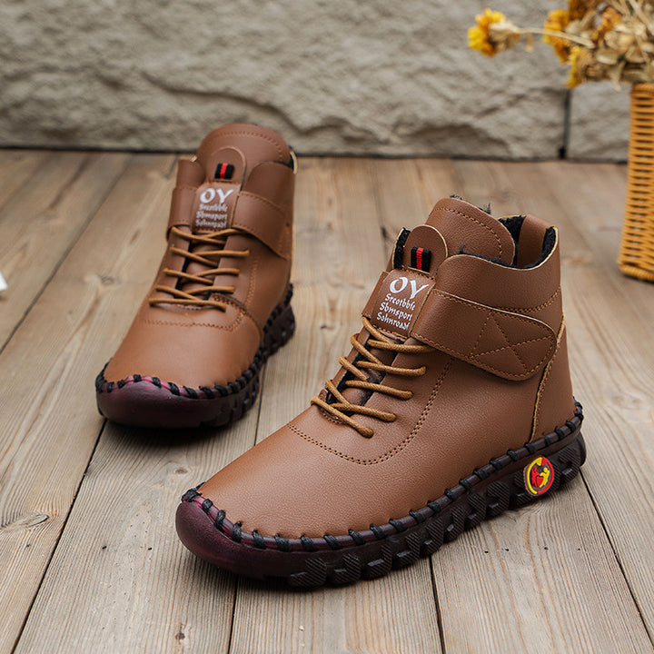 Damen Winterstiefel mit verstellbarem Klettverschluss und robustem Profil Drune