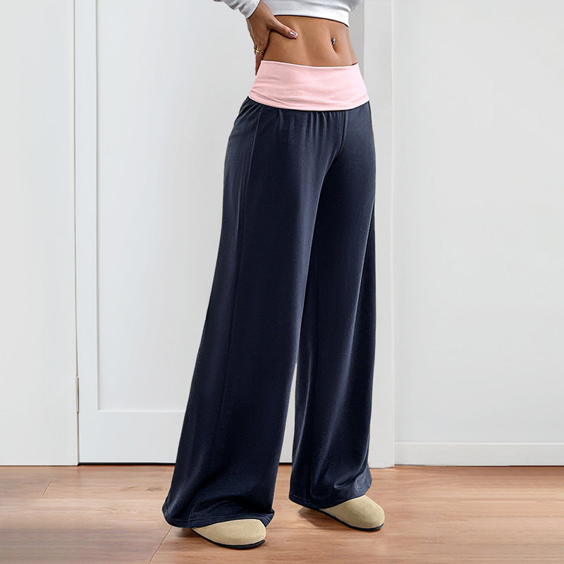 Damen Weite Palazzo‑Yogahose mit umschlagbarem Komfortbund Drune