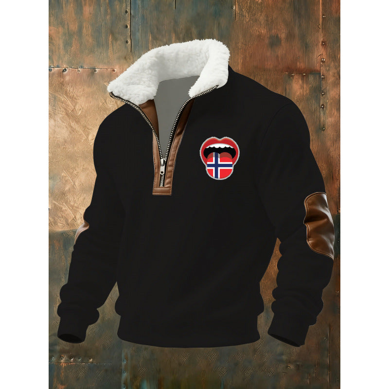 Herren Klassischer Kapuzenpullover mit Fleece-Detail Drune