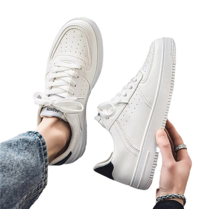 Unisex minimalistische Low-Top Court-Sneaker mit perforiertem Obermaterial, gepolstertem Fersenkragen und stoßdämpfender Laufsohle Drune