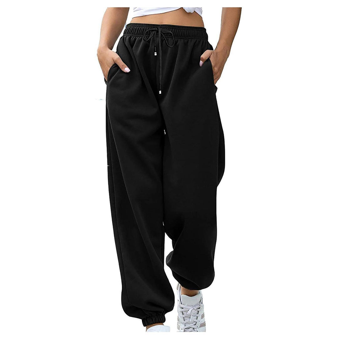 Damen nan lässige Jogginghose mit hohem Bund elastischen Knöchelabschlüssen und weichem Fleecefutter Drune