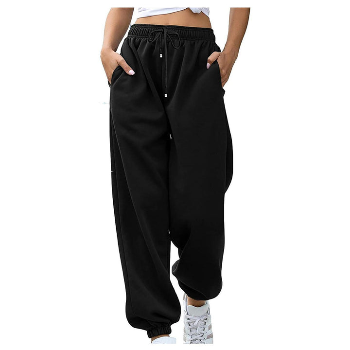 Damen nan lässige Jogginghose mit hohem Bund elastischen Knöchelabschlüssen und weichem Fleecefutter Drune