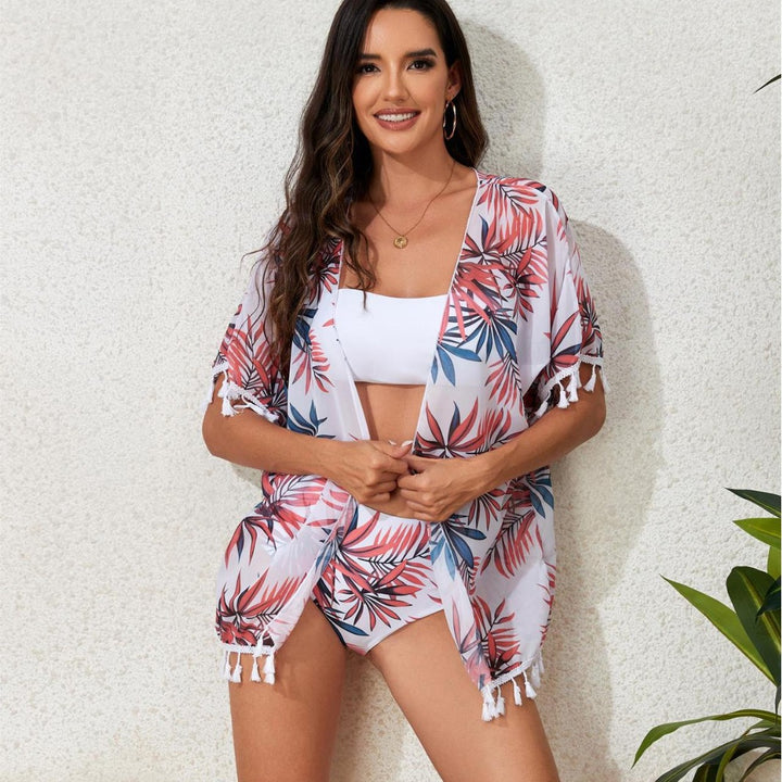 Damen Strandkleid mit Fransen Drune