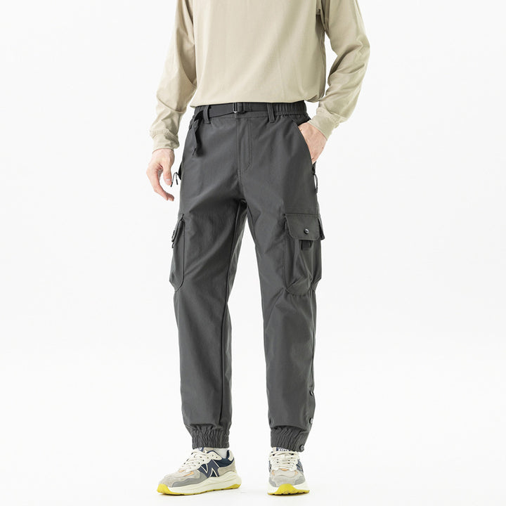 Herren Tapered Cargo-Joggerhose im Tactical-Utility-Stil mit elastischem Knöchelsaum und Multifachtaschen Drune