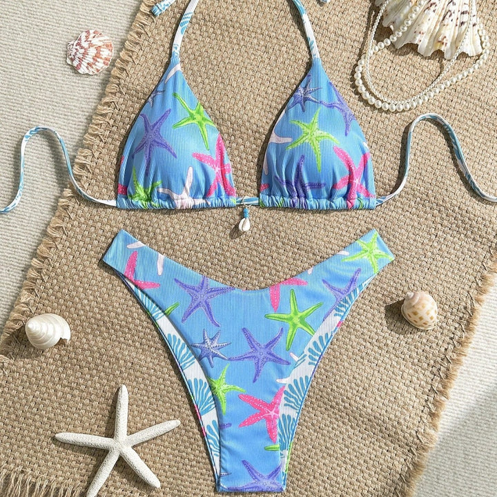 Damen Triangel-Bikini mit maritimem Sternenmuster Drune