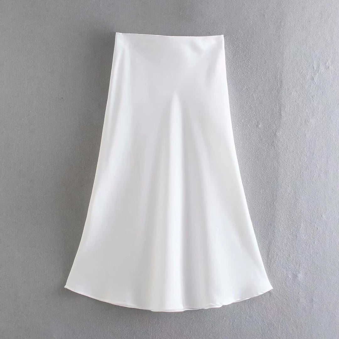 Damen Maxi-Rock aus fließendem Stoff mit elegantem Fall Drune