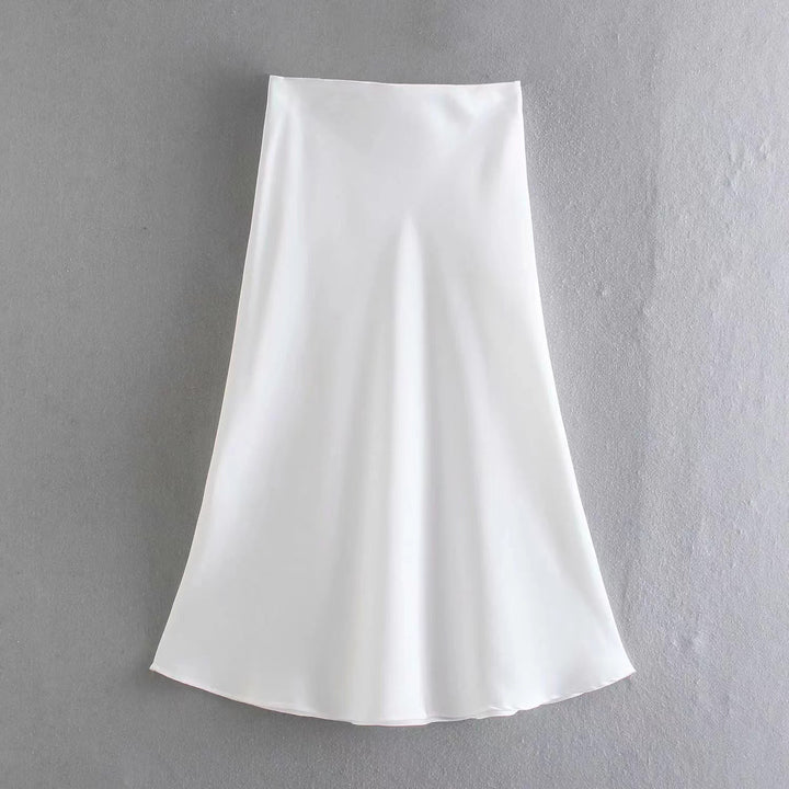 Damen Maxi-Rock aus fließendem Stoff mit elegantem Fall Drune