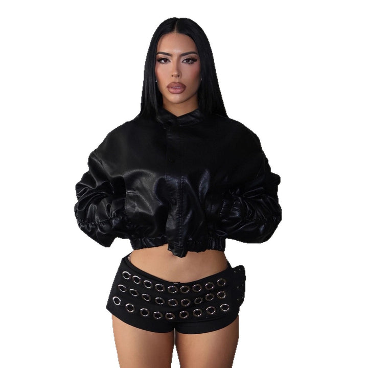 Damen Minirock mit kreativem Schnallendesign und kontrastierenden Ösen Drune