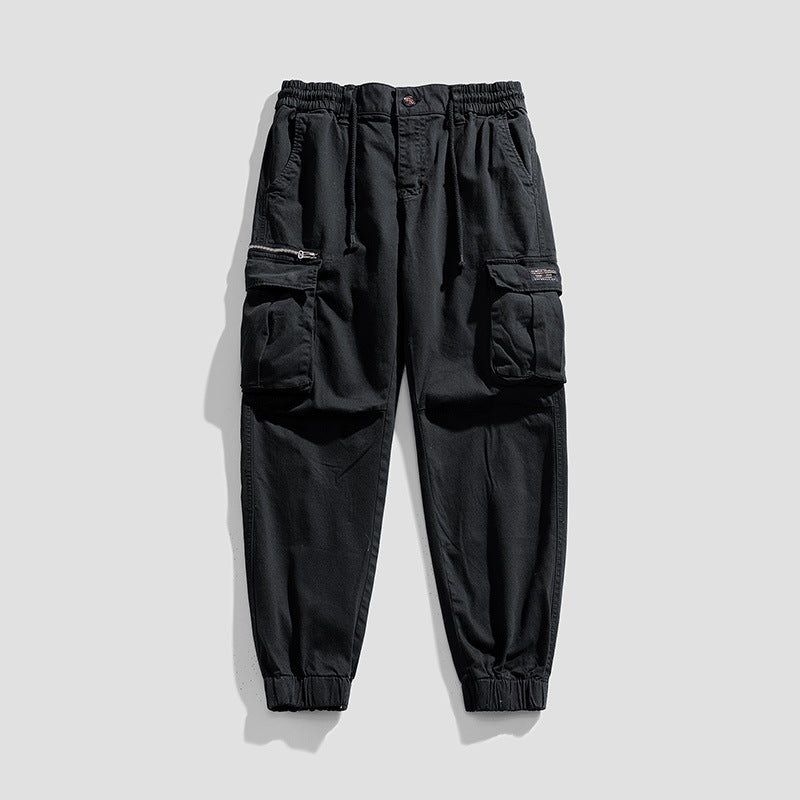 Herren Cargo-Joggerhose aus Baumwollmix mit Elastischem Tunnelzugbund und Multifach‑Taschen Drune