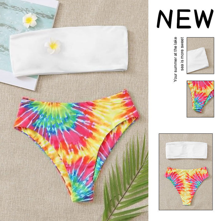 Damen Bandeau-Bikini-Set mit stylischem Batikdesign Drune