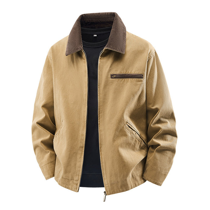 Herren Modische Freizeitjacke mit hoch afgeslotenem Kragen Drune