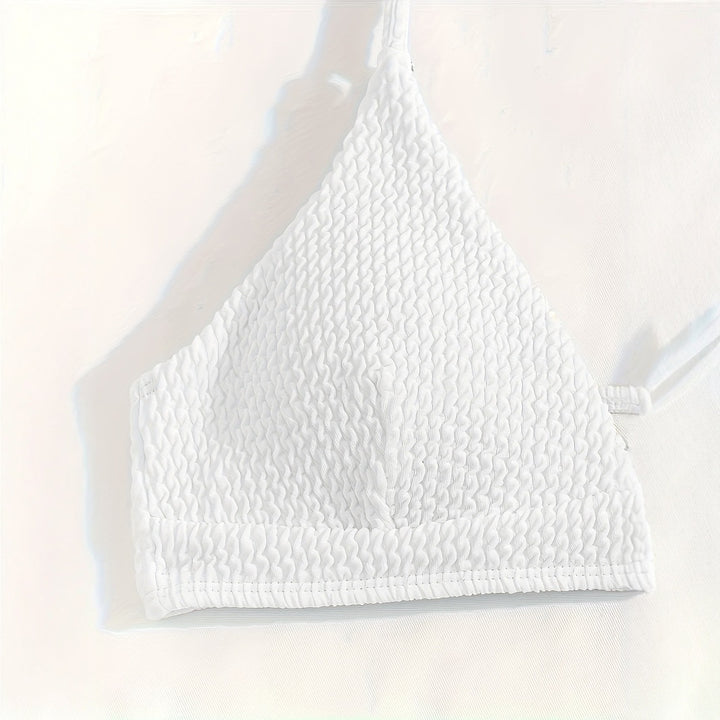 Damen Triangle-Bikini mit Struktur und schmalen Trägern Drune