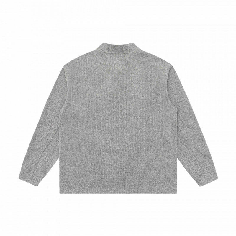 Unisex Feinstruktur-Henley-Strickpullover mit Raglanärmeln und Relaxed-Schnitt Drune