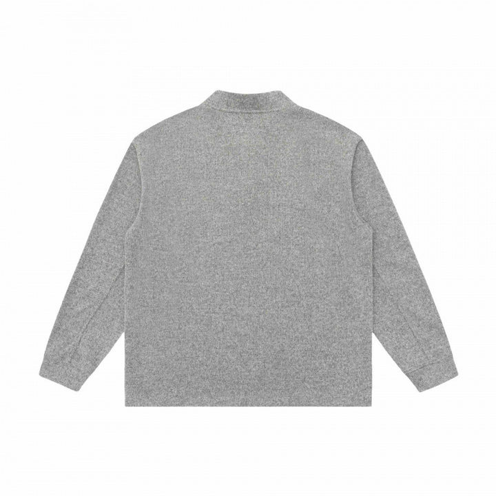 Unisex Feinstruktur-Henley-Strickpullover mit Raglanärmeln und Relaxed-Schnitt Drune