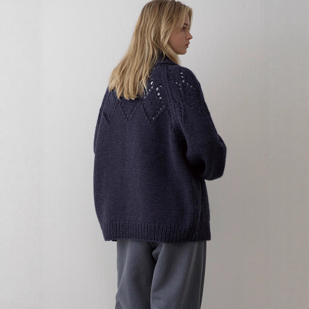 Damen Grobstrickjacke mit zeitlosem Design und modernen Details Drune