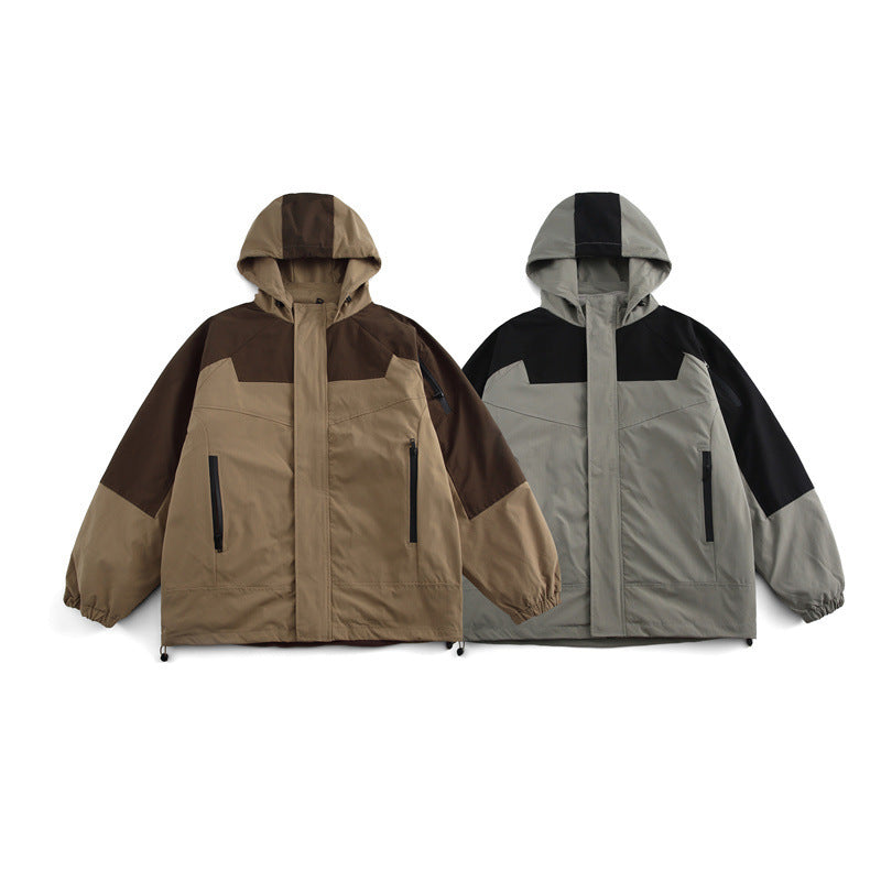 Unisex Boxy-Technical Kapuzenjacke mit Raglanärmeln, wasserabweisender Shell und Kordelzugsaum Drune