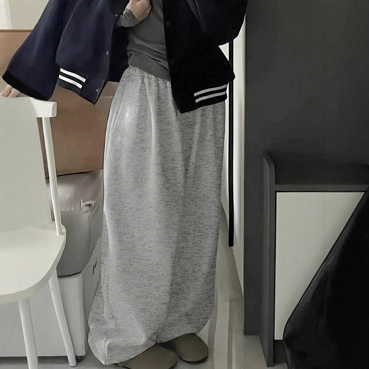 Damen bequeme Sweatpants mit elastischem Bund und legerem Schnitt Drune