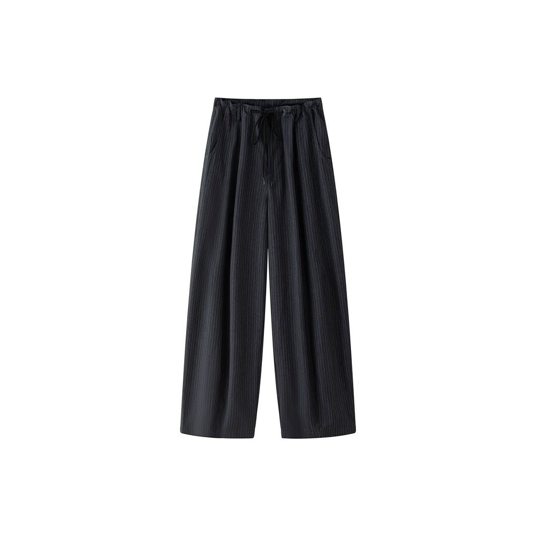 Damen Weite High‑Waist Palazzohose aus leichtem Baumwollmix mit verstellbarem Saumdetail Drune