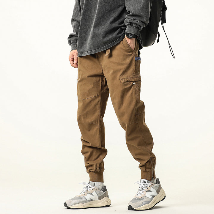 Herren Utility-Cargo-Joggerhose aus robustem Baumwoll-Twill mit Knöchel-Reißverschluss Drune