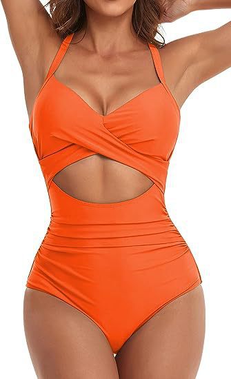 Damen Cut-Out Badeanzug mit Kreuzgurt Drune