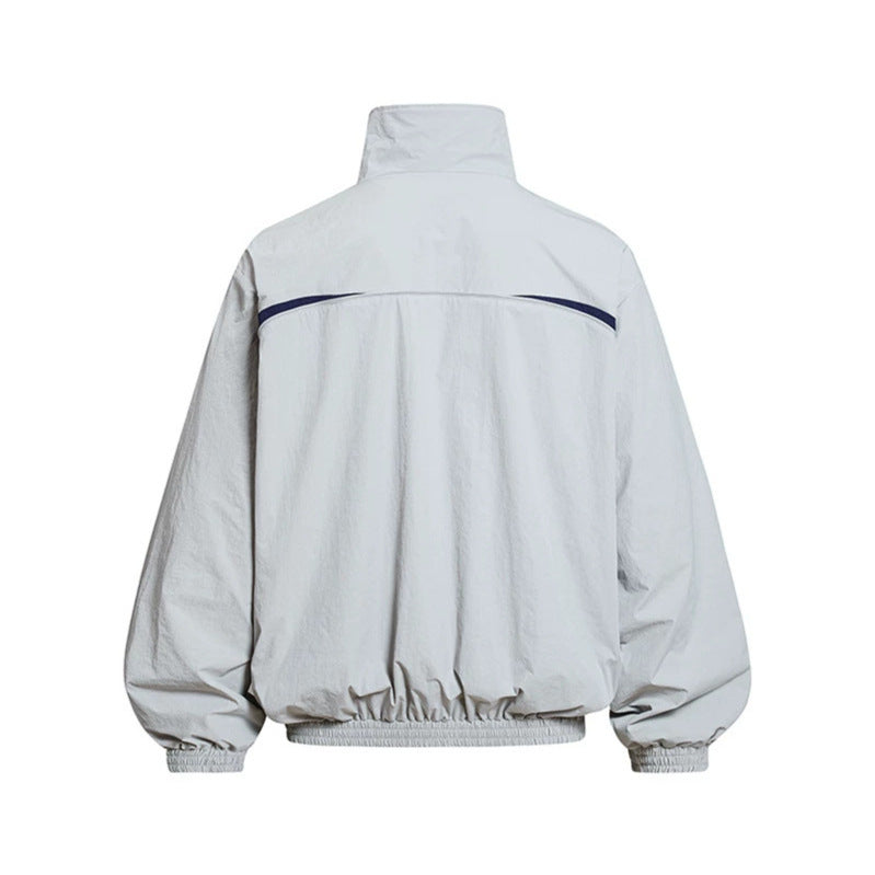 Herren Leichte Windbreakerjacke mit Stehkragen, elastischem Saum und Relaxed-Fit Drune