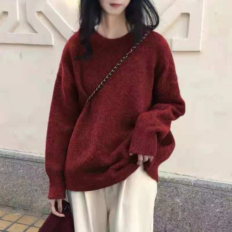 Damen Oversized Strickpullover mit Rippdetails Drune