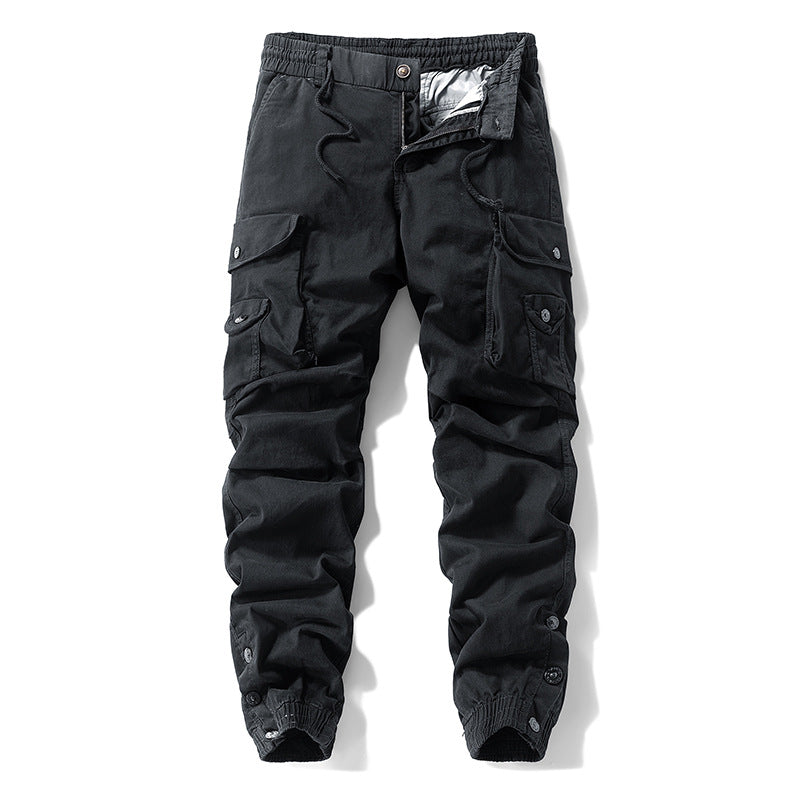 Herren Taktische Cargo-Joggerhose mit Tunnelzugbund und verstellbaren Druckknopf‑Taschen Drune