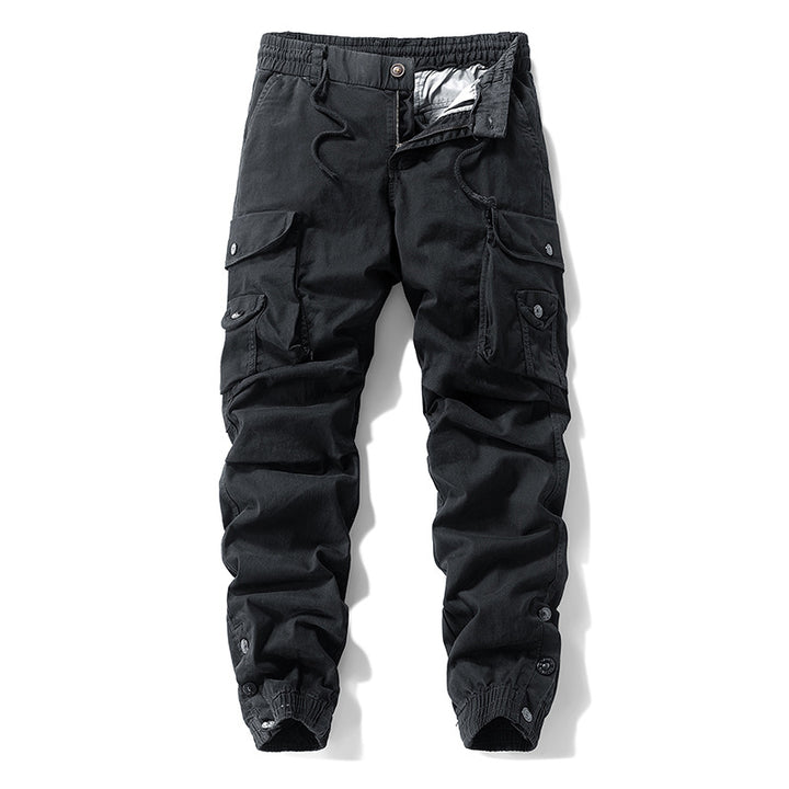 Herren Taktische Cargo-Joggerhose mit Tunnelzugbund und verstellbaren Druckknopf‑Taschen Drune