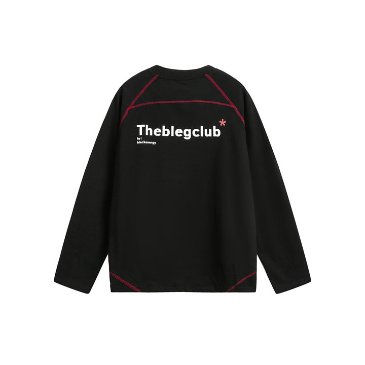 Unisex Relaxed‑Fit Langarmshirt mit Rundhalsausschnitt, kontrastierenden Flatlocknähten und weichem Loopback-Finish Drune