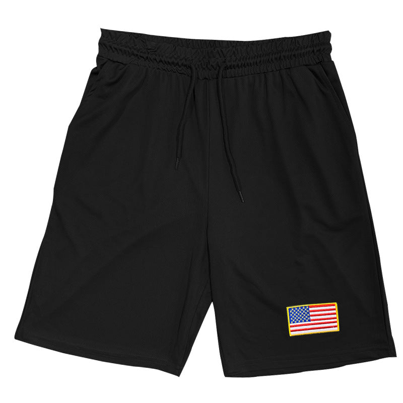 Herren sportliches Tanktop und Shorts-Set mit dekorativem Flaggenmotiv Drune