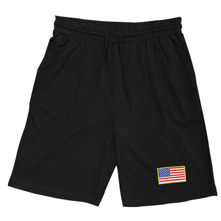 Herren sportliches Tanktop und Shorts-Set mit dekorativem Flaggenmotiv Drune