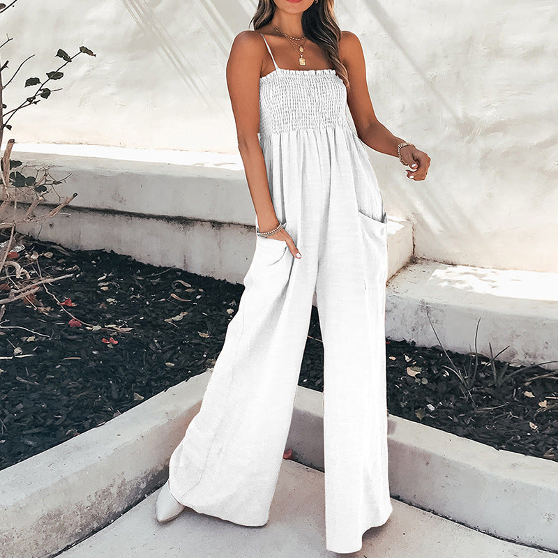 Damen Lässiger Jumpsuit mit weitem Schnitt und praktischen Taschen Drune