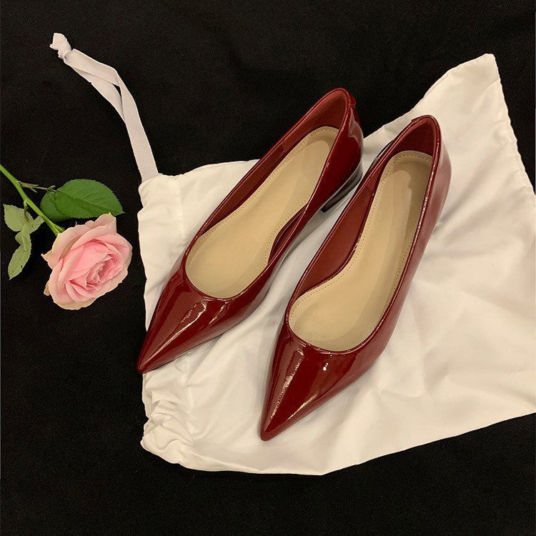 Damen elegante spitze Ballerinas aus hochwertigem Leder Drune