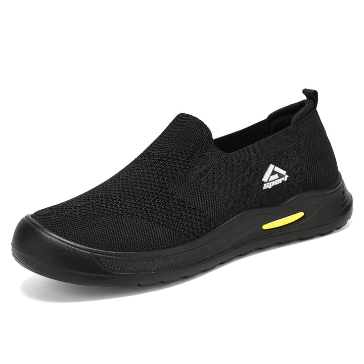 Herren nan atmungsaktiver Strick-Slip-On Alltagssneaker mit elastischem Einstieg, gepolsterter Innensohle und griffiger Leichtprofilsohle Drune