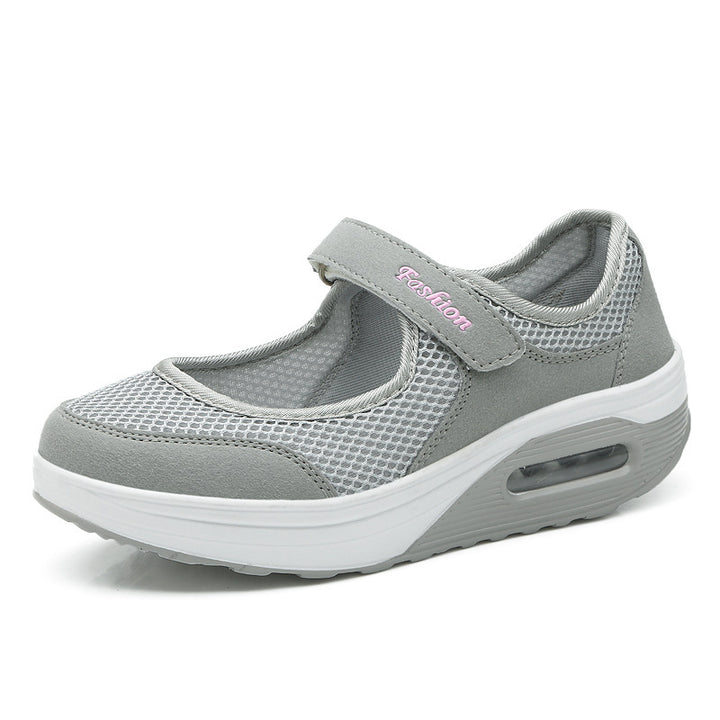 Damen Sportliche Mary-Jane Wedgesneaker mit Luftpolster und atmungsaktivem Mesh Drune