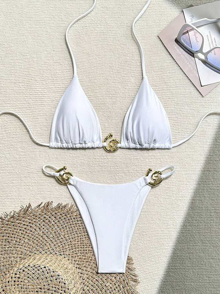 Damen Triangel-Bikini mit luxuriösen Kettenakzenten Drune