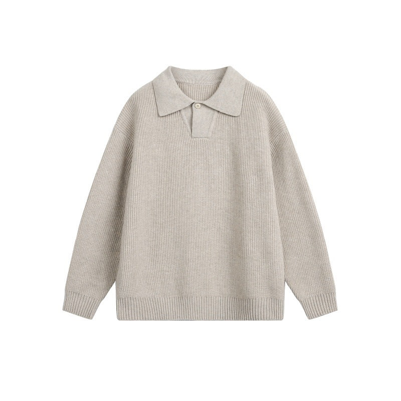 Damen Grobstrick-Polo mit Kentkragen und Oversize-Silhouette Drune