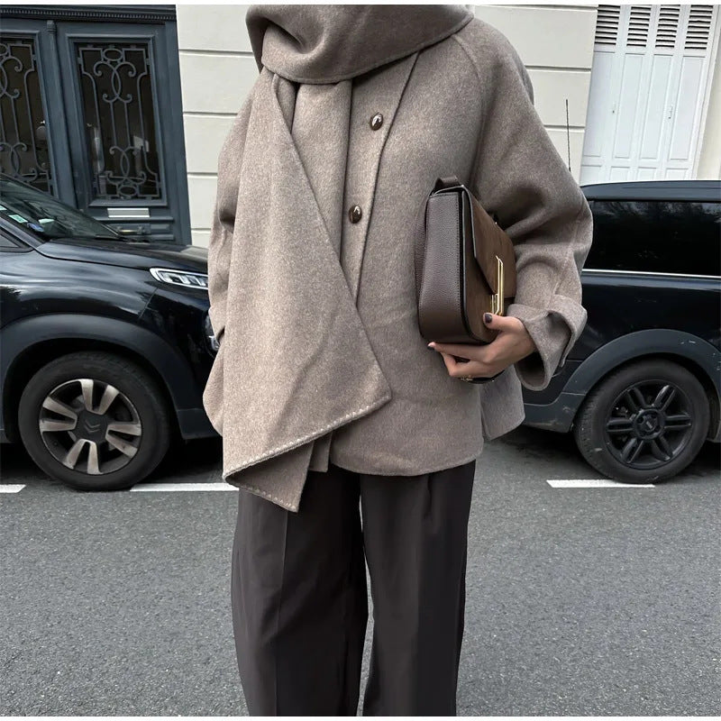 Damen Oversized Wolle-Strickjacke mit praktischer Knopfleiste Drune