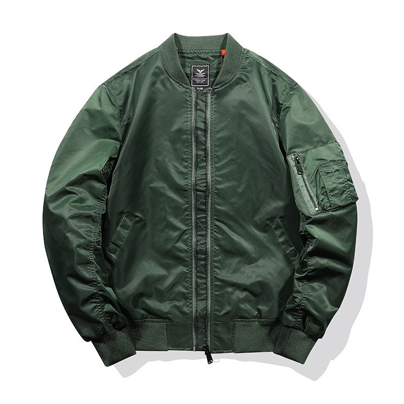 Herren Leichter Nylon‑Bomber mit kontrastierendem Futter und Ärmeltasche Drune