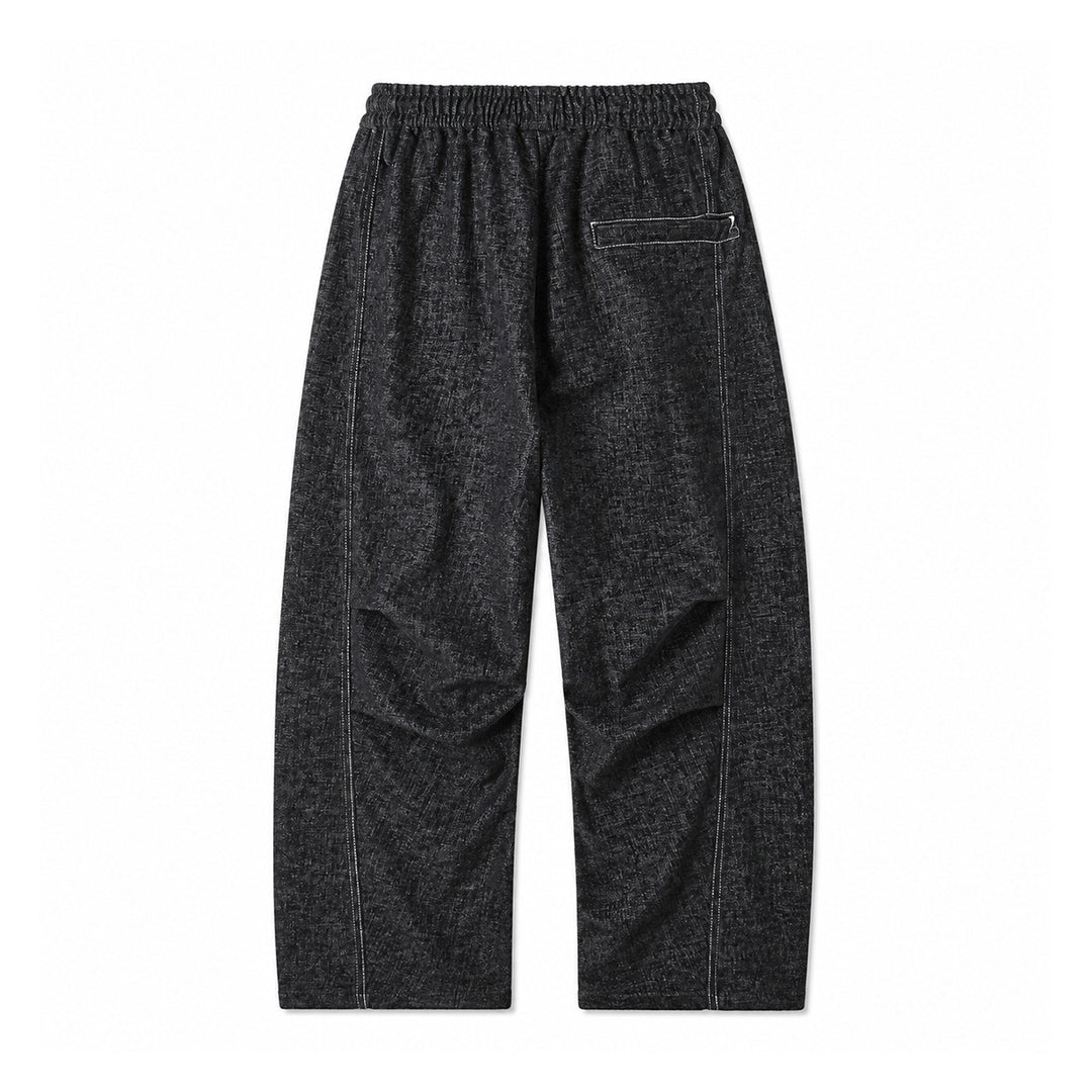 Damen Weite Relaxed-Hose aus Denim‑Optik mit elastischem Bund und Kordel Drune