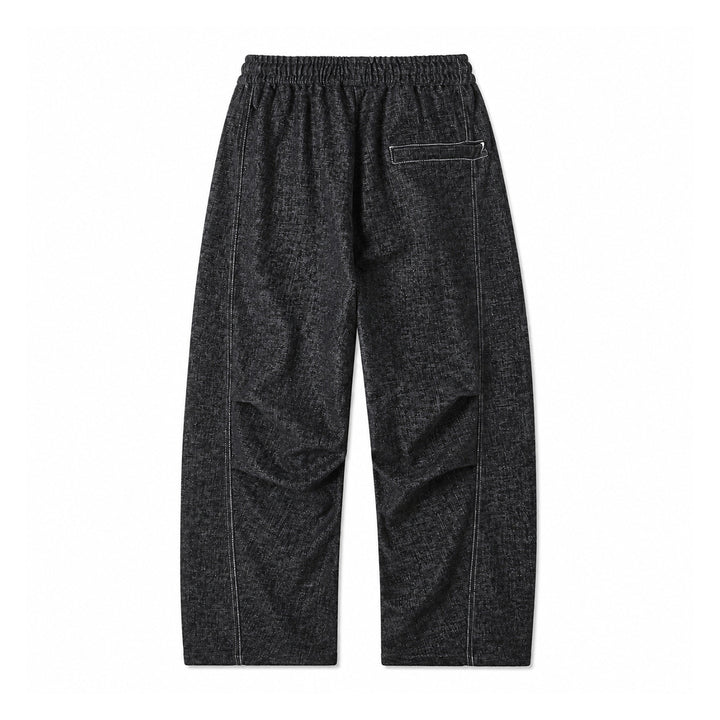 Damen Weite Relaxed-Hose aus Denim‑Optik mit elastischem Bund und Kordel Drune