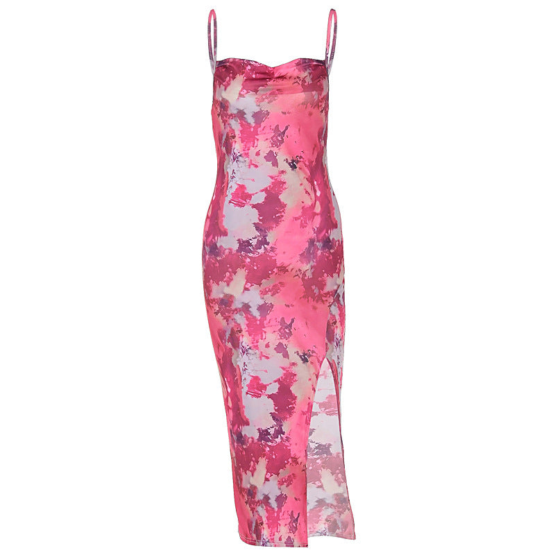 Damen Midi-Kleid mit asymmetrischem Saum und floralem Muster Drune