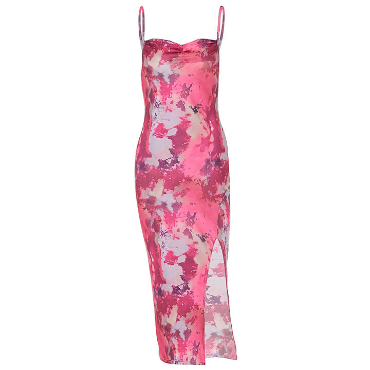 Damen Midi-Kleid mit asymmetrischem Saum und floralem Muster Drune