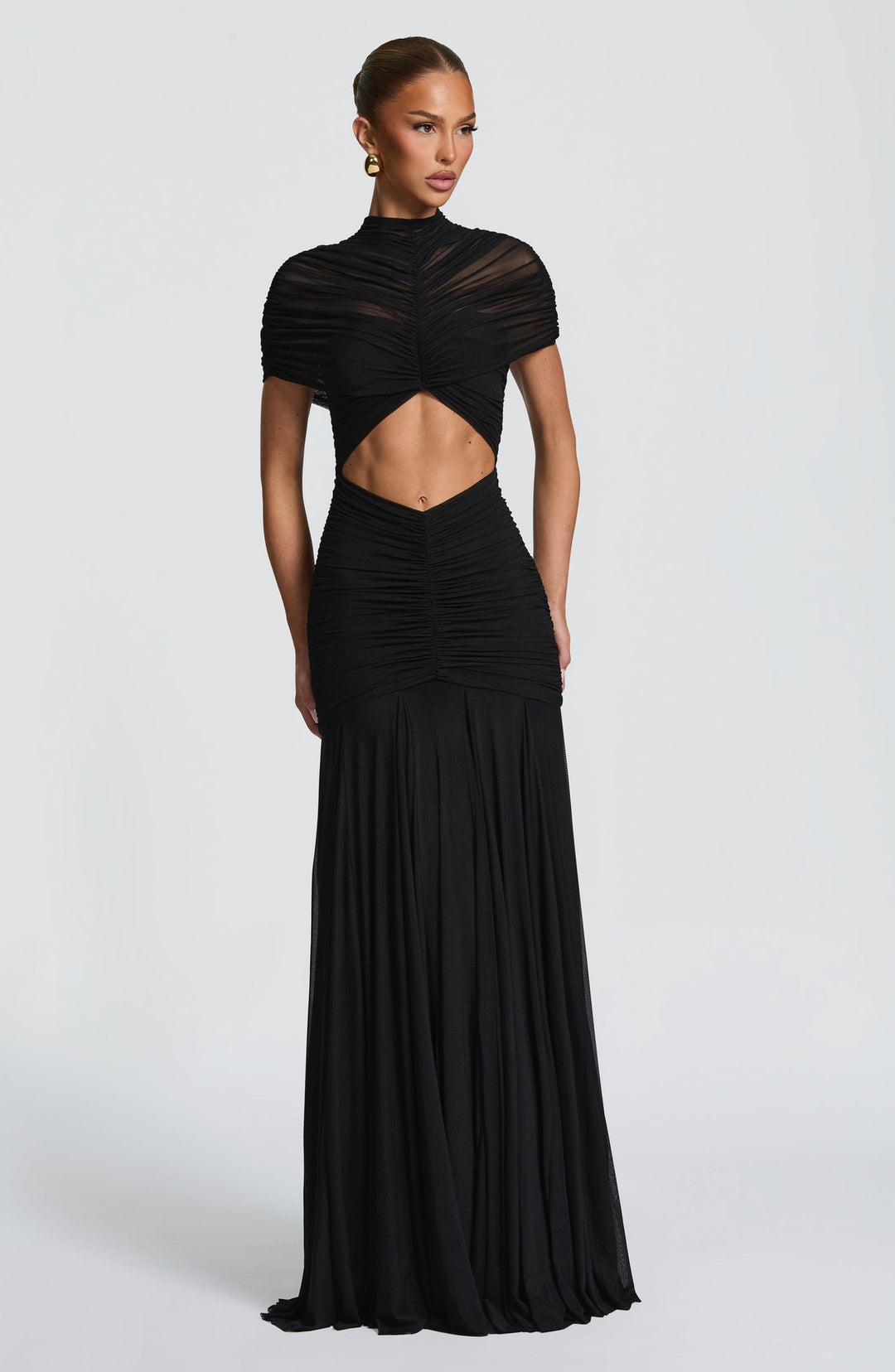 Damen Elegantes Abendkleid mit innovativem Cut-Out-Design und gefaltetem Stoff Drune