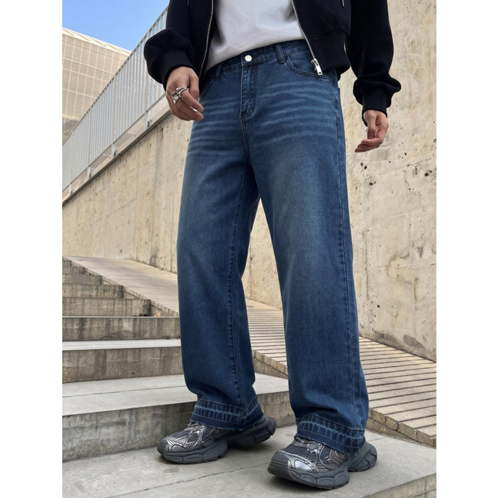 Herren Lässige Weit geschnittene Jeans Drune