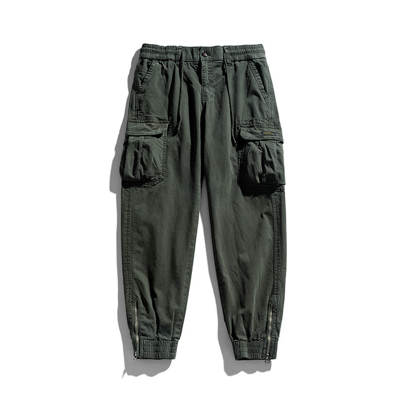 Herren Multifunktionale Cargo-Joggerhose mit Reißverschluss-Beinabschluss und großen Klappentaschen Drune