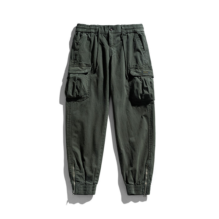 Herren Multifunktionale Cargo-Joggerhose mit Reißverschluss-Beinabschluss und großen Klappentaschen Drune